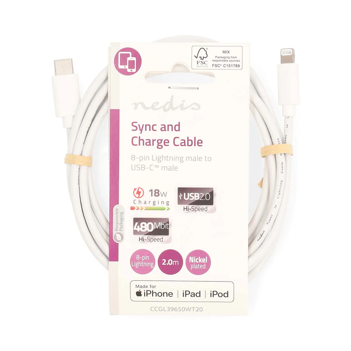 Lightning Kabel USB 2.0 - Apple Lightning 8-Pins - USB-C™ Male - Image 7