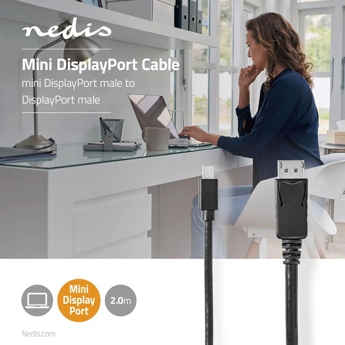 Mini DisplayPort-Kabel DisplayPort 1.4 - Mini-DisplayPort Male - DisplayPort Male - Image 3