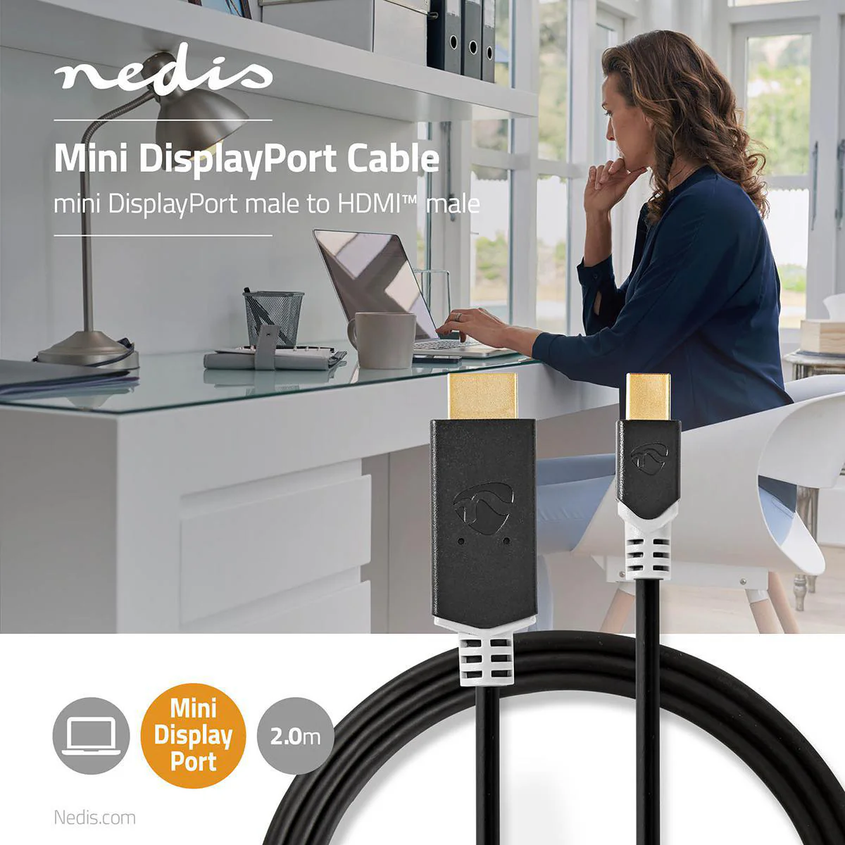 Mini DisplayPort-Kabel DisplayPort 1.4 - Mini-DisplayPort Male - HDMI™ Connector - Image 3