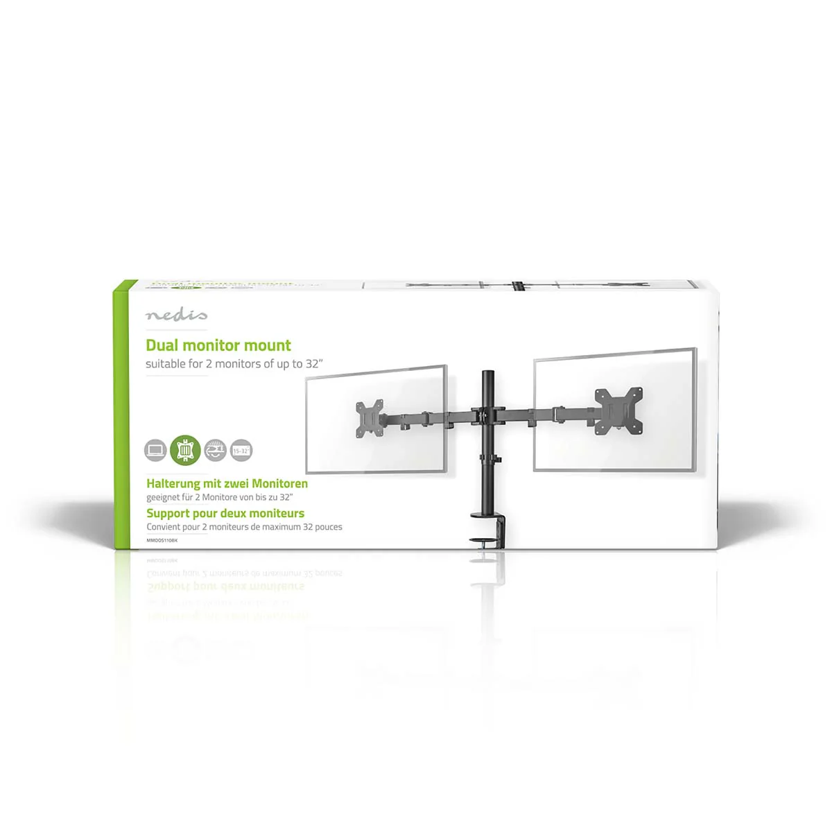 Monitorbeugel voor Bureaus 2 Schermen - 15 - 32" - 75x75 / 100x100 - Image 5
