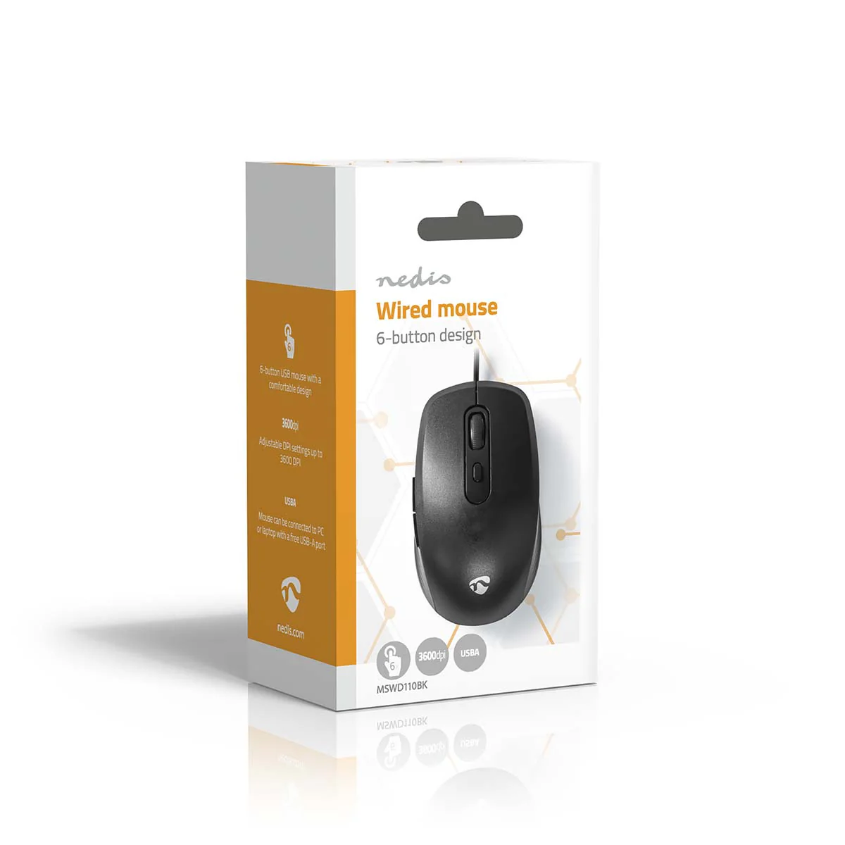 Muis Bedraad - 1200 / 1800 / 2400 / 3600 dpi - Instelbare DPI - Image 7