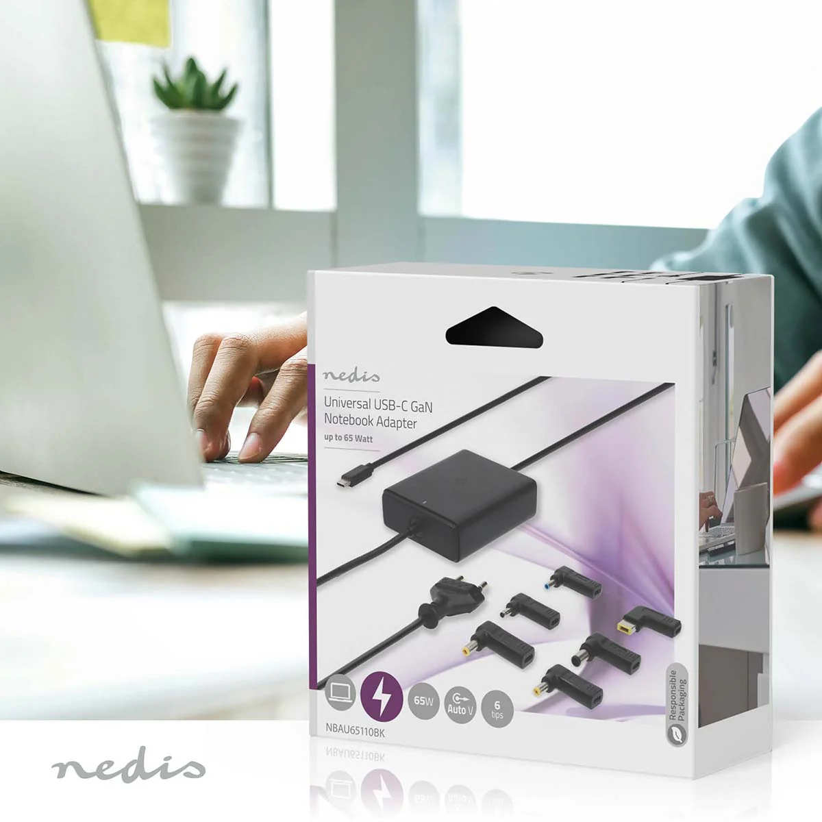 Notebook-Adapter GaN - 65W - 5 / 9 / 12 / 15 / 20 V DC - Image 3