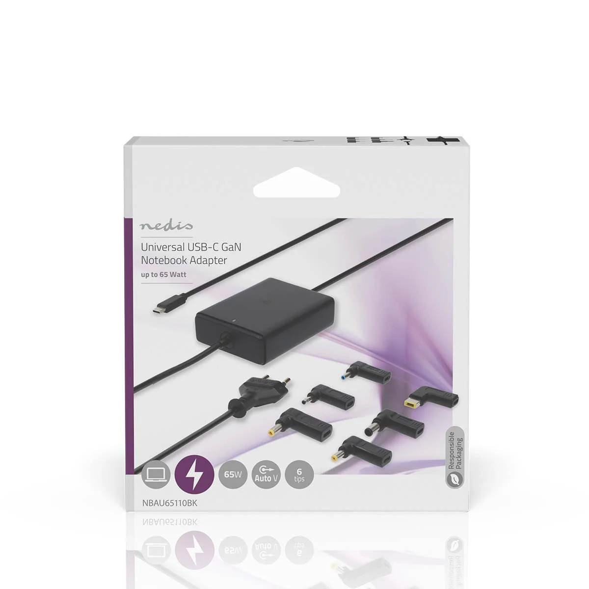 Notebook-Adapter GaN - 65W - 5 / 9 / 12 / 15 / 20 V DC - Image 4