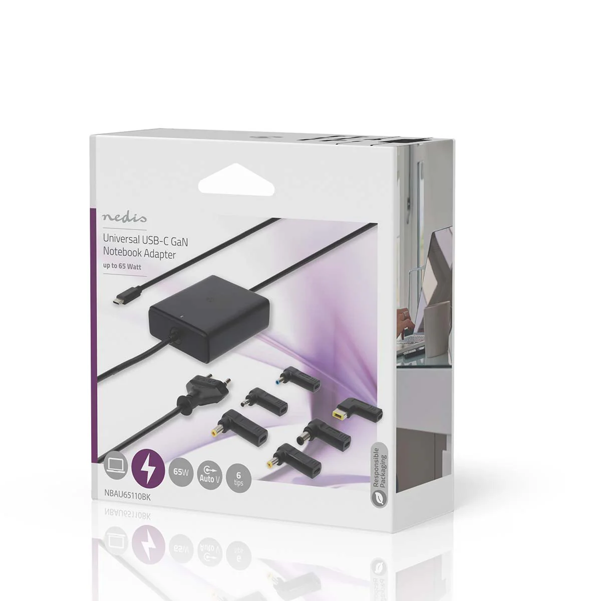 Notebook-Adapter GaN - 65W - 5 / 9 / 12 / 15 / 20 V DC - Image 5