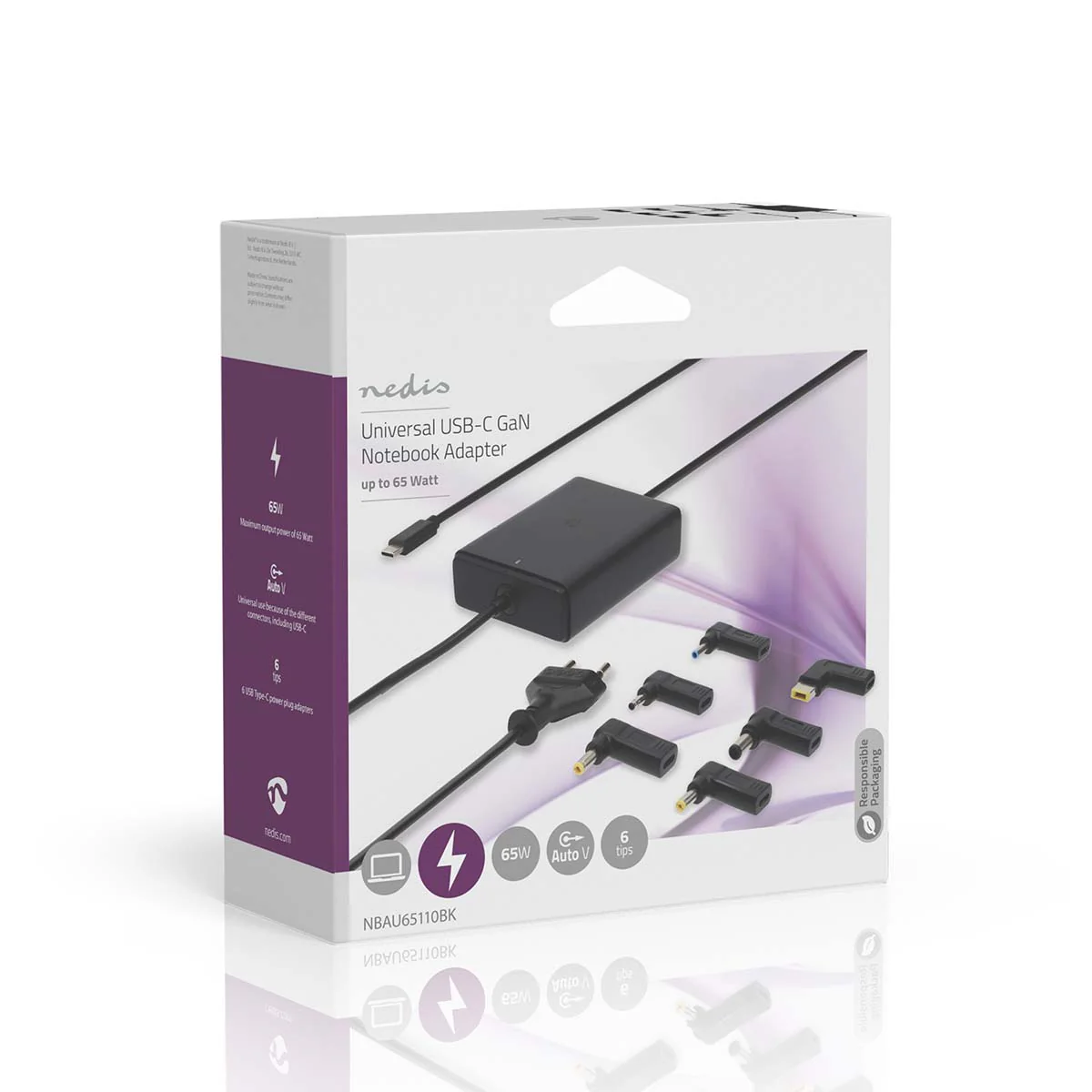 Notebook-Adapter GaN - 65W - 5 / 9 / 12 / 15 / 20 V DC - Image 6