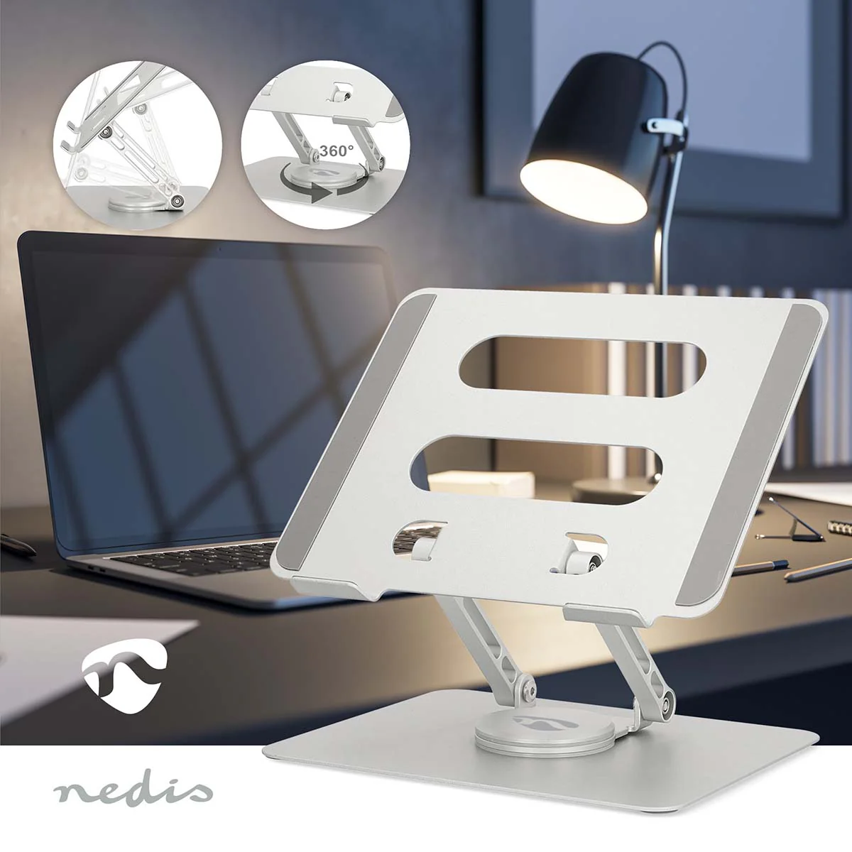 Notebookstandaard 17" - Opvouwbaar - 360 graden draaibaar - Image 13