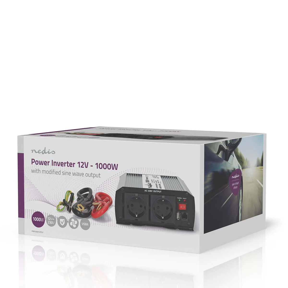 Omvormer Gemodificeerde Sinusgolf Apparaat stroomoutput: Type F (CEE 7/3) / USB-A - 230 V AC 50 Hz - 1000W - Image 10