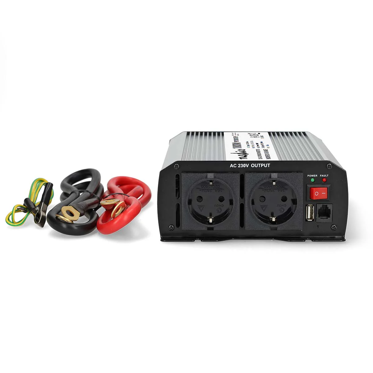 Omvormer Gemodificeerde Sinusgolf Apparaat stroomoutput: Type F (CEE 7/3) / USB-A - 230 V AC 50 Hz - 1000W - Image 2