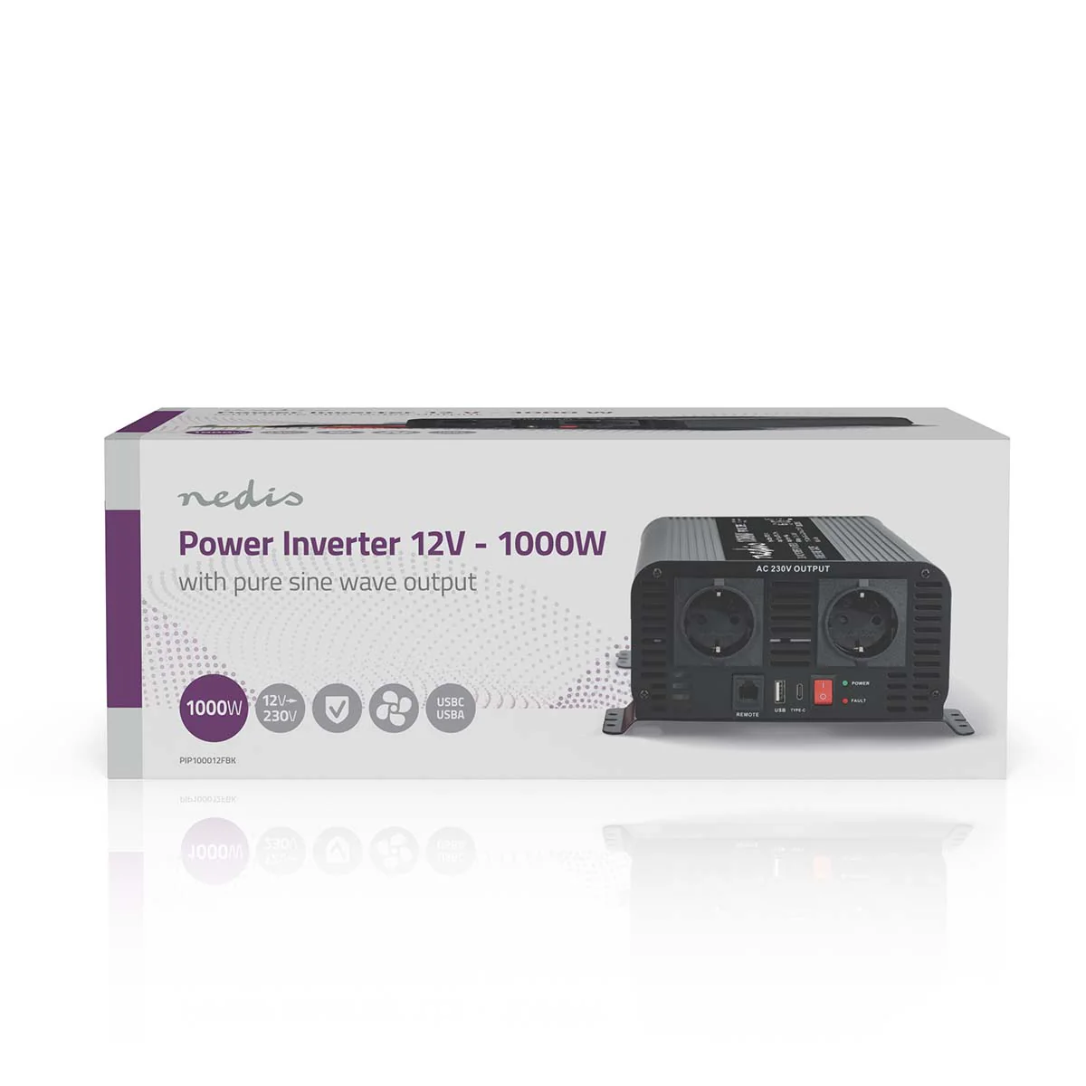Omvormer Pure Sinusgolf Apparaat stroomoutput: Type F (CEE 7/3) / USB-A / 1x USB-C™ - 230 V AC 50 Hz - 1000W - Image 11