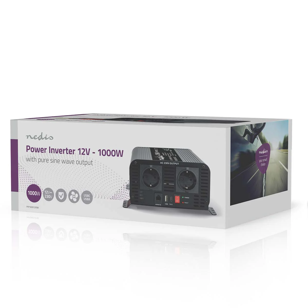 Omvormer Pure Sinusgolf Apparaat stroomoutput: Type F (CEE 7/3) / USB-A / 1x USB-C™ - 230 V AC 50 Hz - 1000W - Image 12