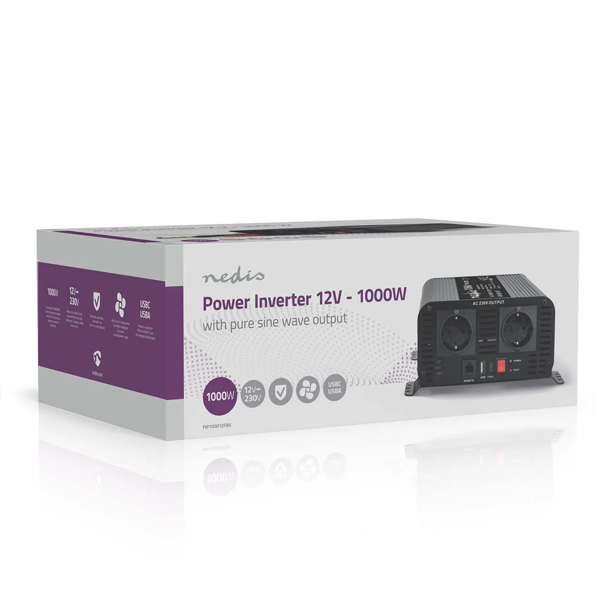Omvormer Pure Sinusgolf Apparaat stroomoutput: Type F (CEE 7/3) / USB-A / 1x USB-C™ - 230 V AC 50 Hz - 1000W - Image 13