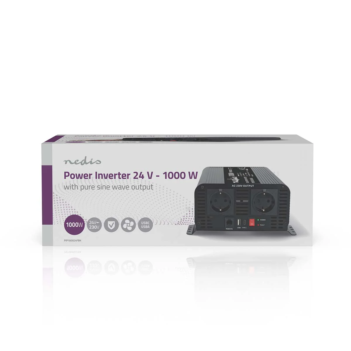 Omvormer Pure Sinusgolf Apparaat stroomoutput: Type F (CEE 7/3) / USB-A / 1x USB-C™ - 230 V AC 50 Hz - 1000W - Image 16