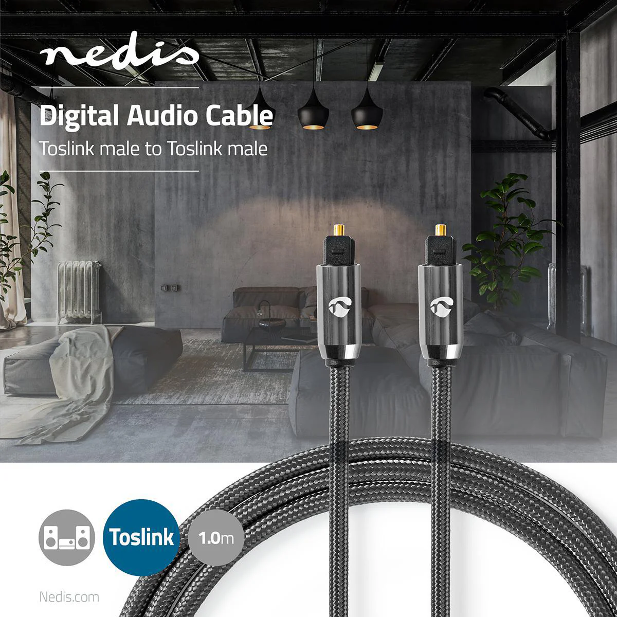 Optische Audiokabel TosLink Male - TosLink Male - Rond - Image 6