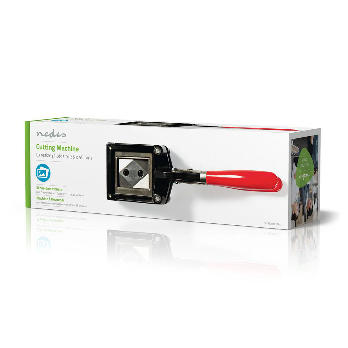 Pasfotosnijder 35 x 45 mm - Metaal - Rood / Zwart - Image 5