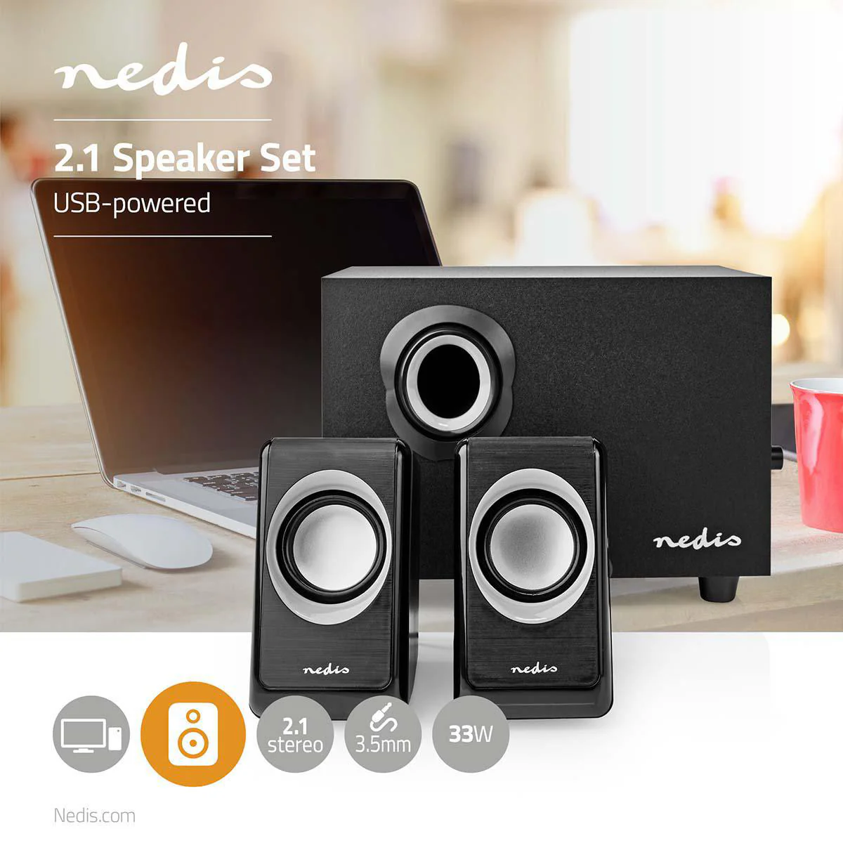 PC-Speaker 2.1 - 33W - 3,5 mm Male - Image 7