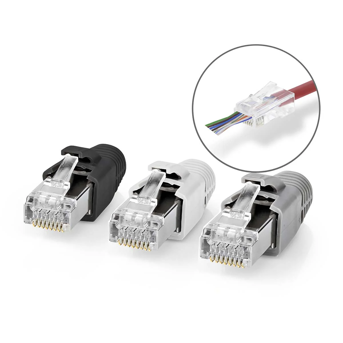 RJ45-Connector RJ45 Pass Through - Stevig/Gesnoerd FTP CAT7 - Recht