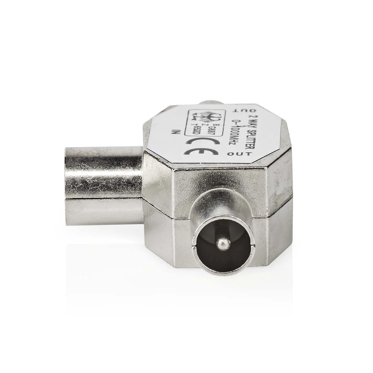 Satelliet- en Antenne-Adapter 2x Coax Male - IEC (Coax) Female - Vernikkeld - Image 4