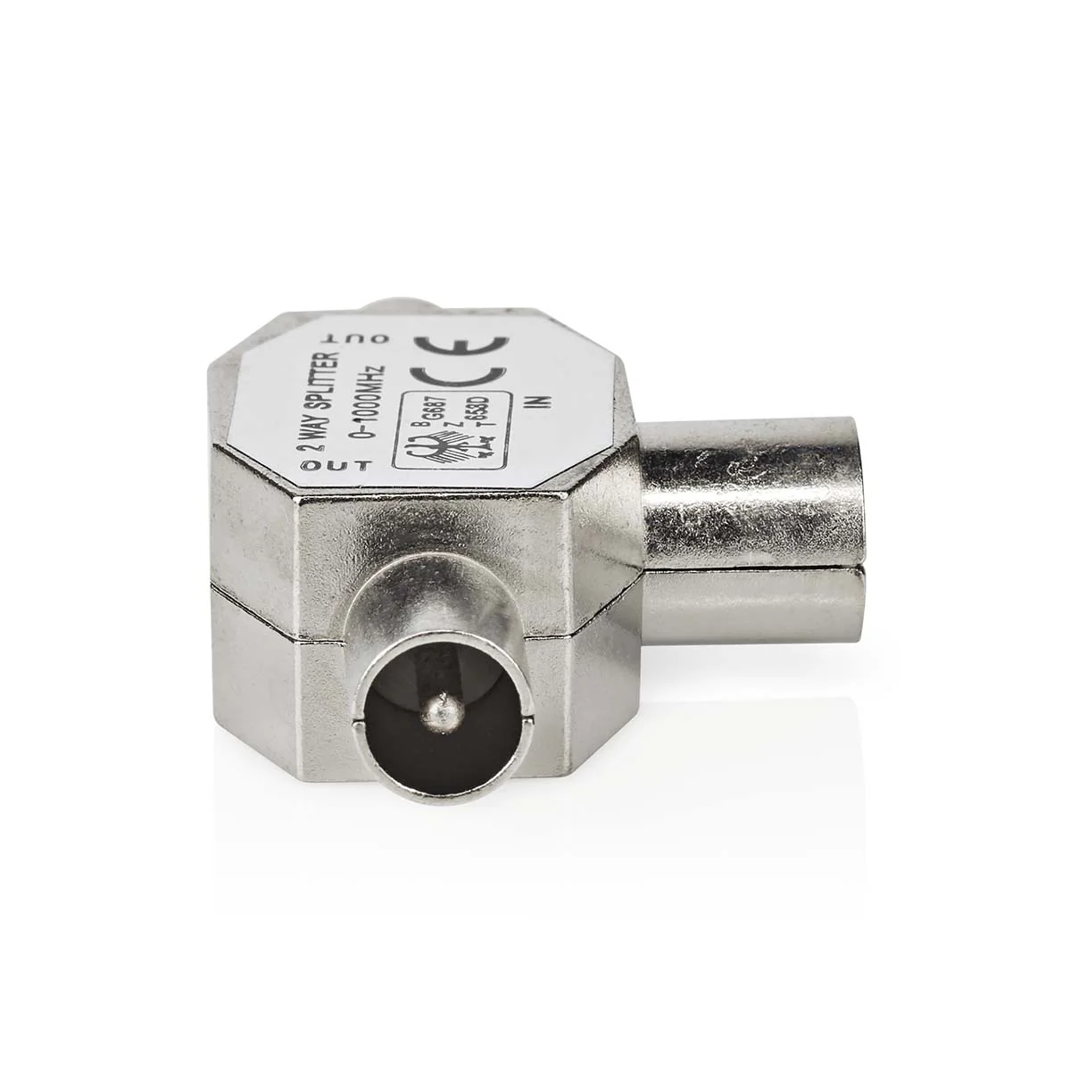 Satelliet- en Antenne-Adapter 2x Coax Male - IEC (Coax) Female - Vernikkeld - Image 5
