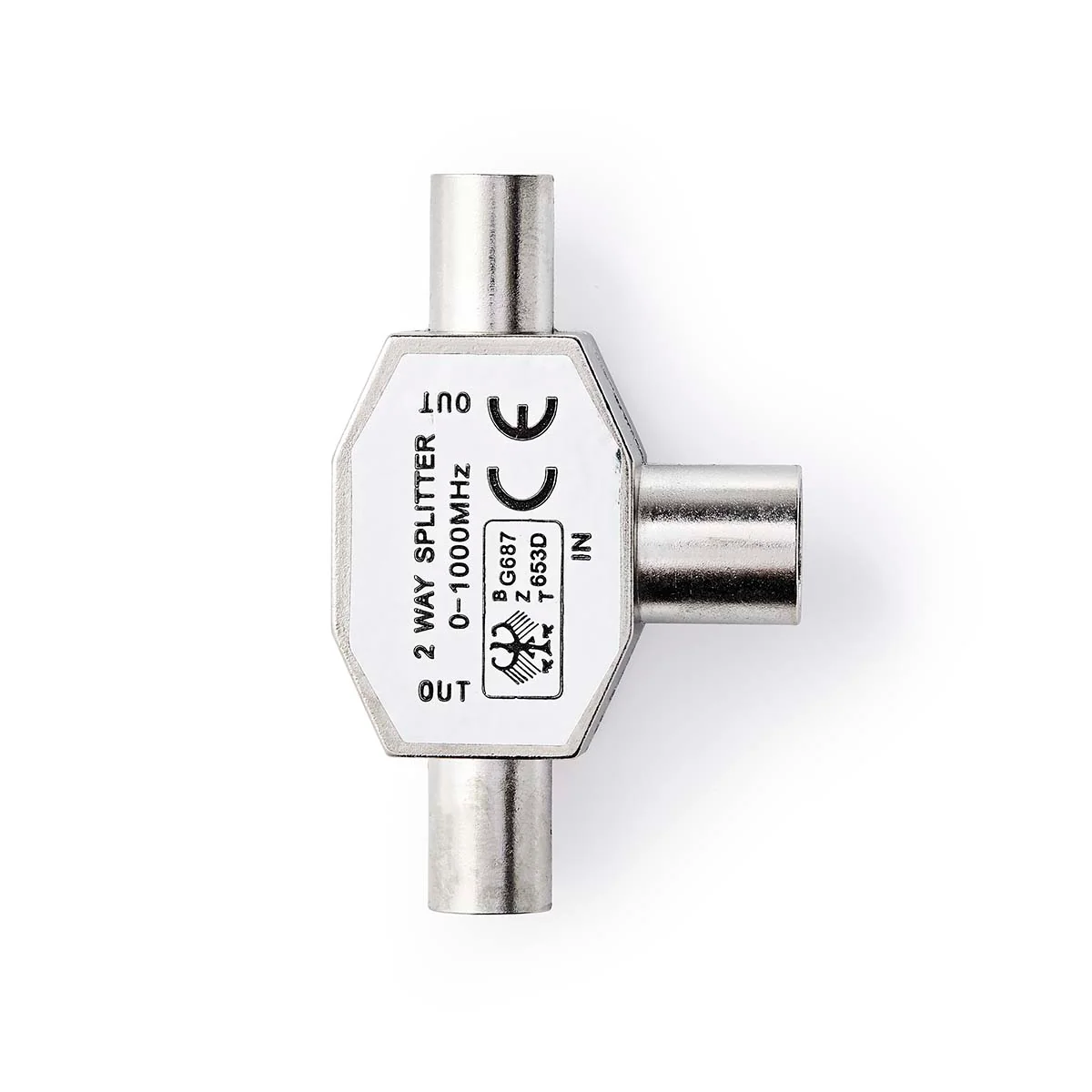 Satelliet- en Antenne-Adapter 2x Coax Male - IEC (Coax) Female - Vernikkeld - Image 6
