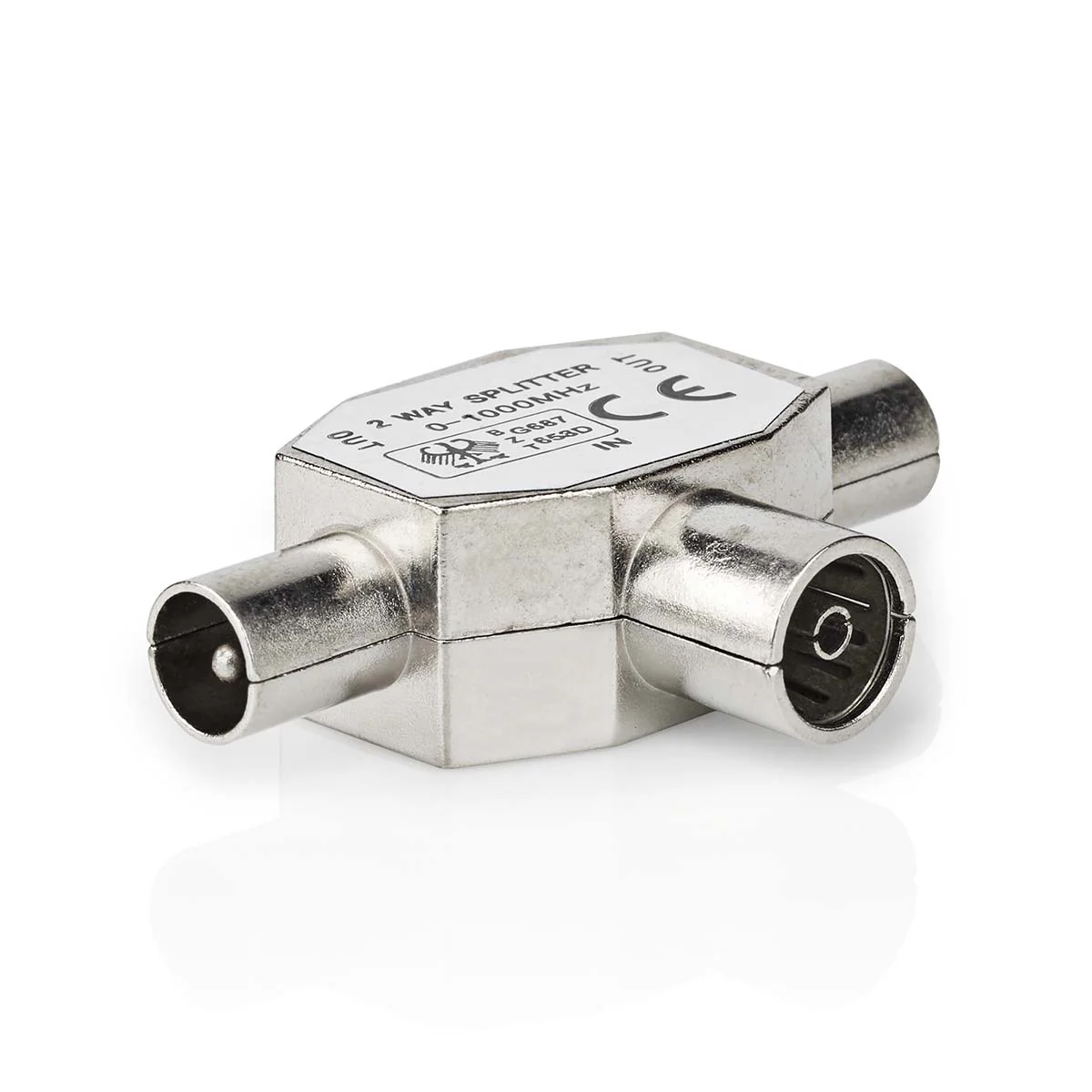 Satelliet- en Antenne-Adapter 2x Coax Male - IEC (Coax) Female - Vernikkeld - Image 7
