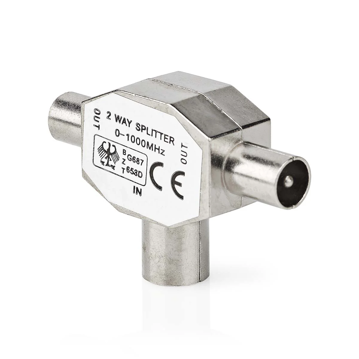 Satelliet- en Antenne-Adapter 2x Coax Male - IEC (Coax) Female - Vernikkeld - Image 8