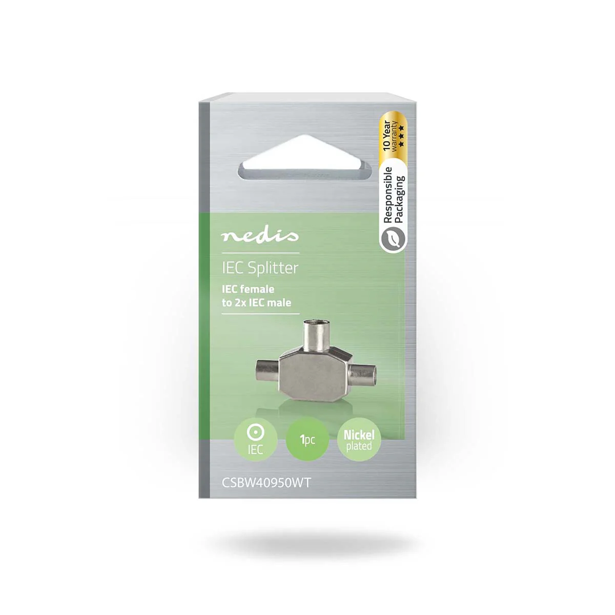 Satelliet- en Antenne-Adapter 2x Coax Male - IEC (Coax) Female - Vernikkeld - Image 10