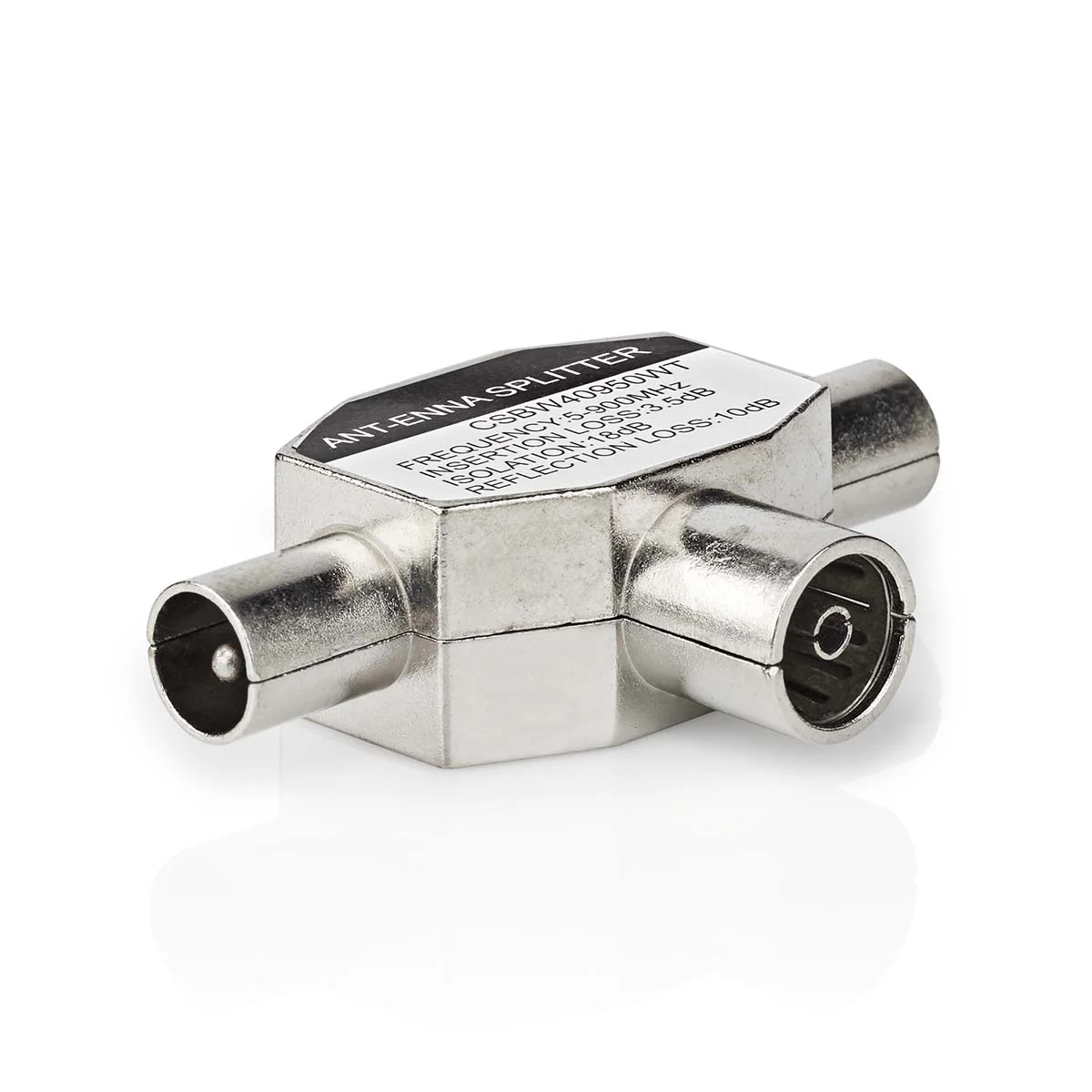 Satelliet- en Antenne-Adapter 2x Coax Male - IEC (Coax) Female - Vernikkeld - Image 7
