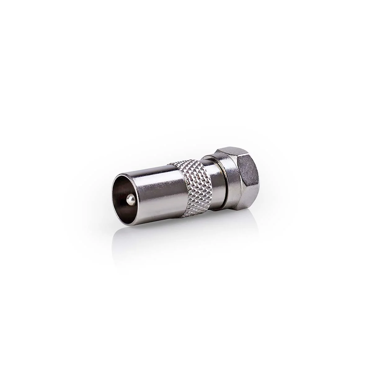 Satelliet- en Antenne-Adapter F-Male - IEC (Coax) Male - Vernikkeld