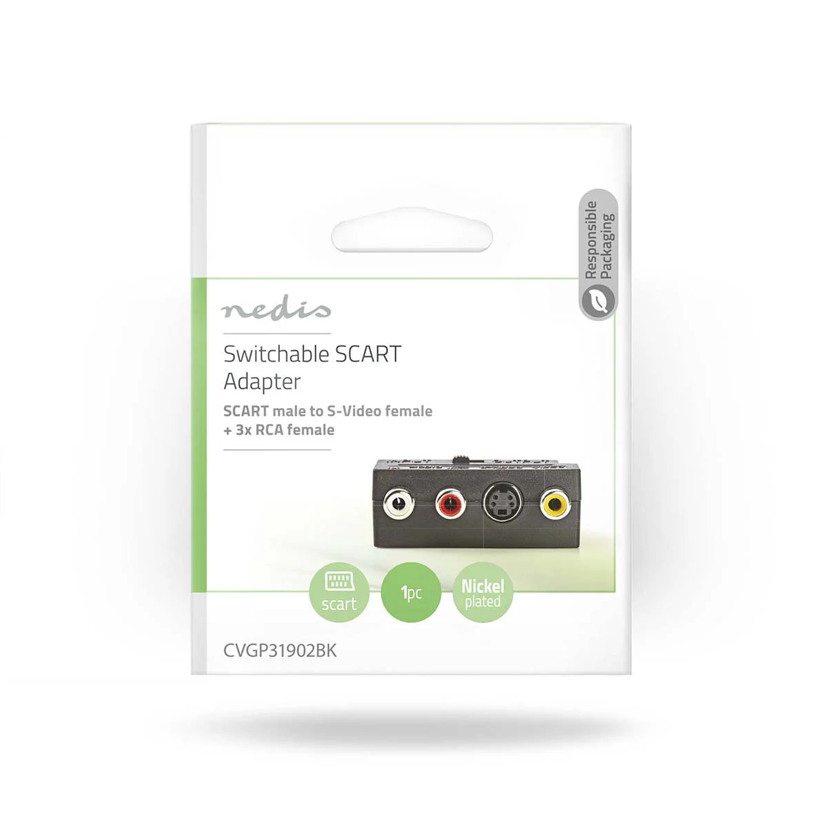 SCART-Adapter SCART Male - S-Video Female / 3x RCA Female - Vernikkeld - Image 4