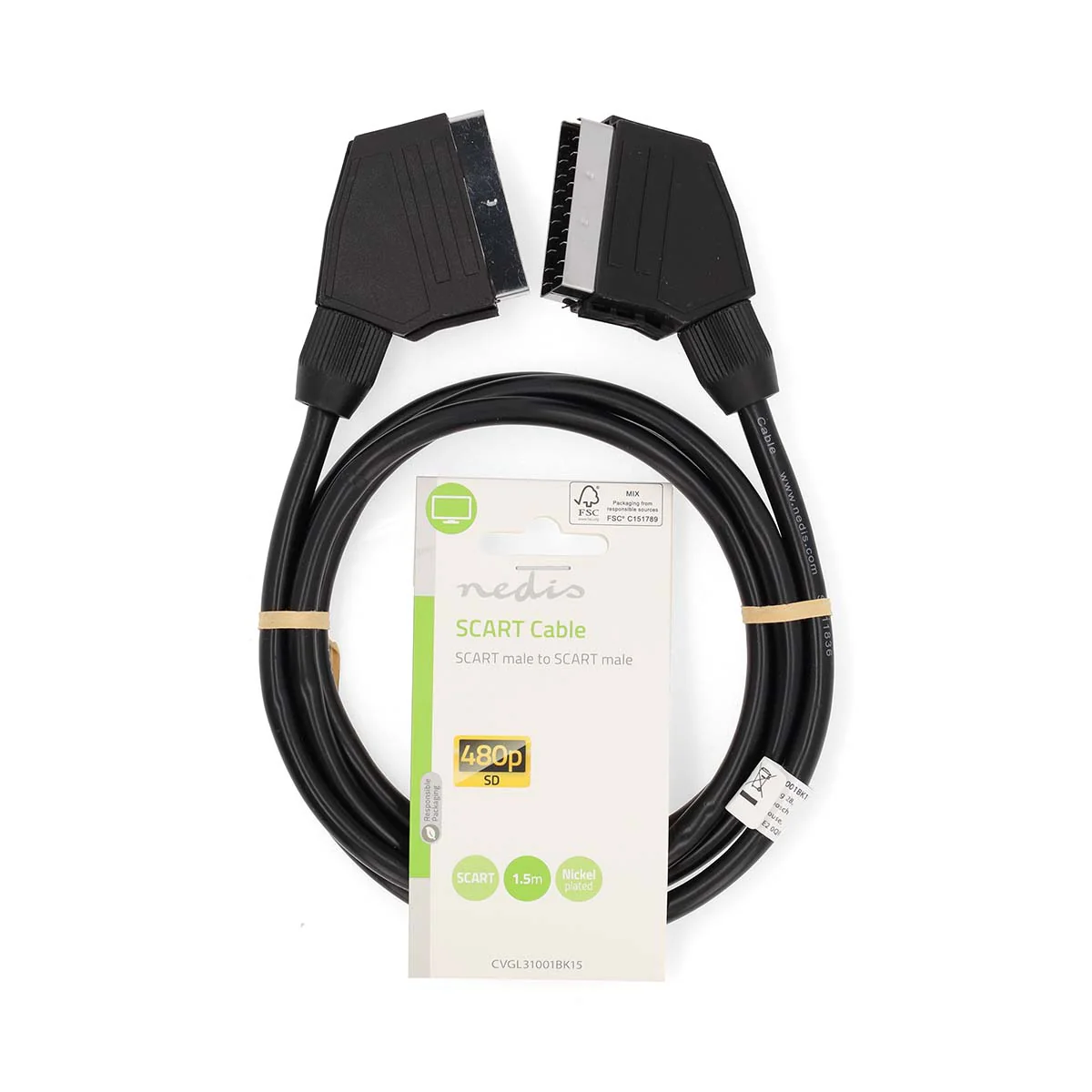 SCART-Kabel SCART Male - SCART Male - Vernikkeld - Image 3