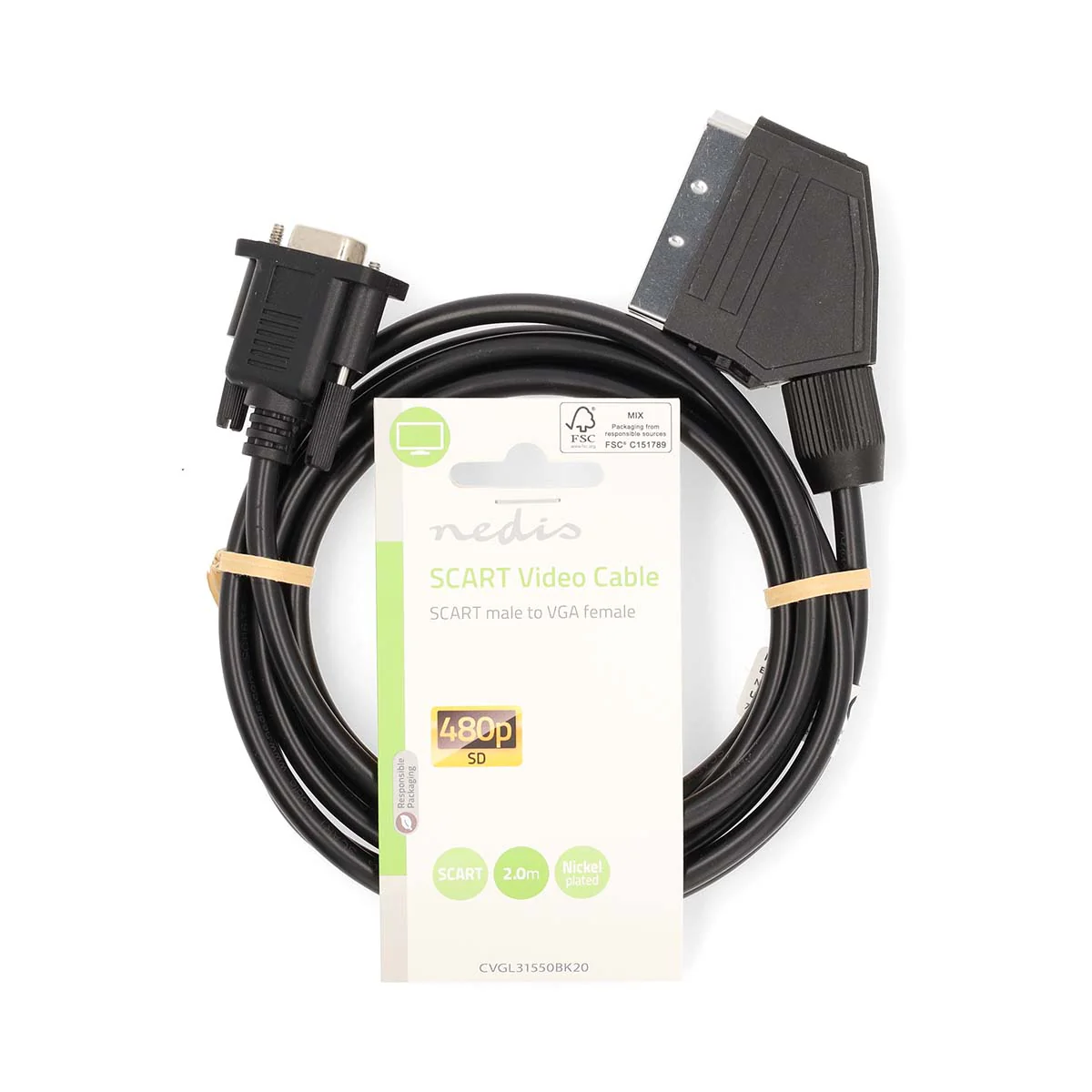 SCART-Kabel SCART Male - VGA Female 15p - Vernikkeld - Image 3