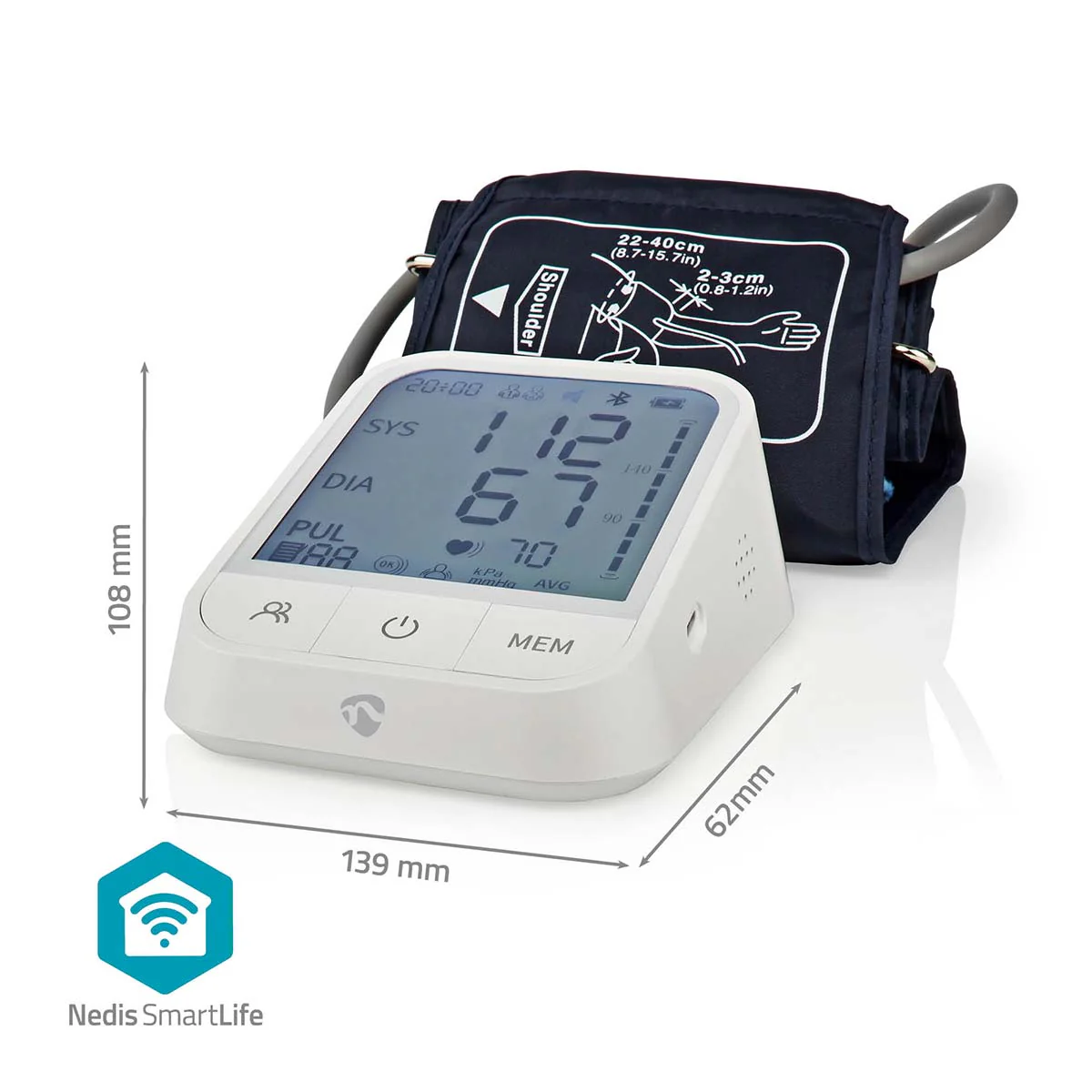 SmartLife Bloeddrukmeter Arm - Bluetooth® - LCD - Image 10