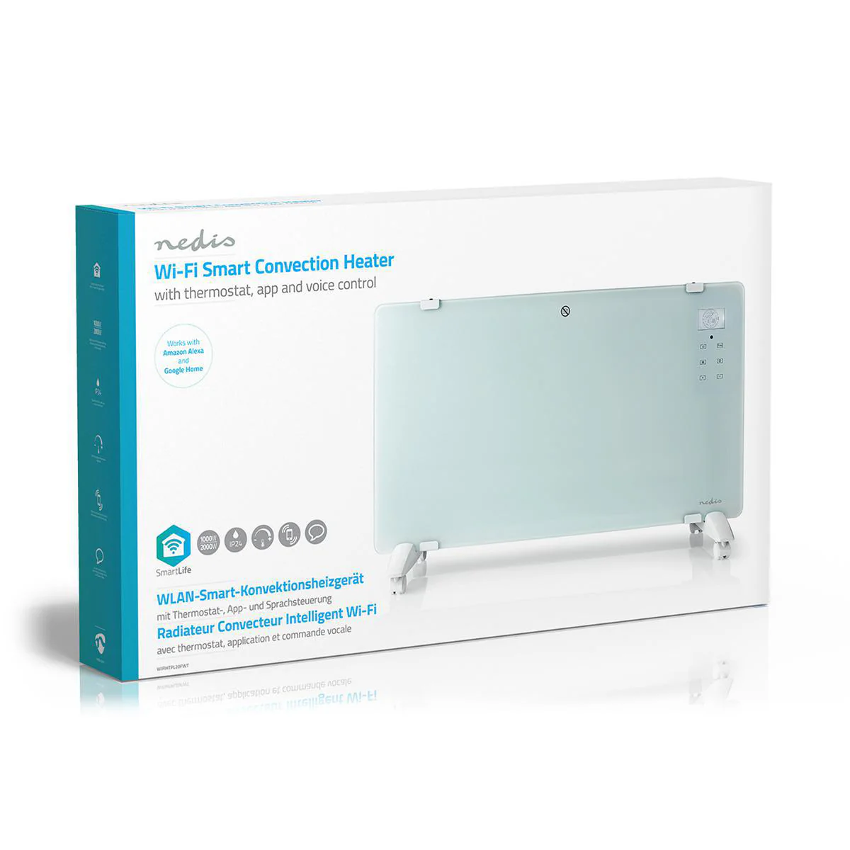 SmartLife Convectorkachel Geschikt voor badkamer - Glazen Paneel - 2000W - Image 16