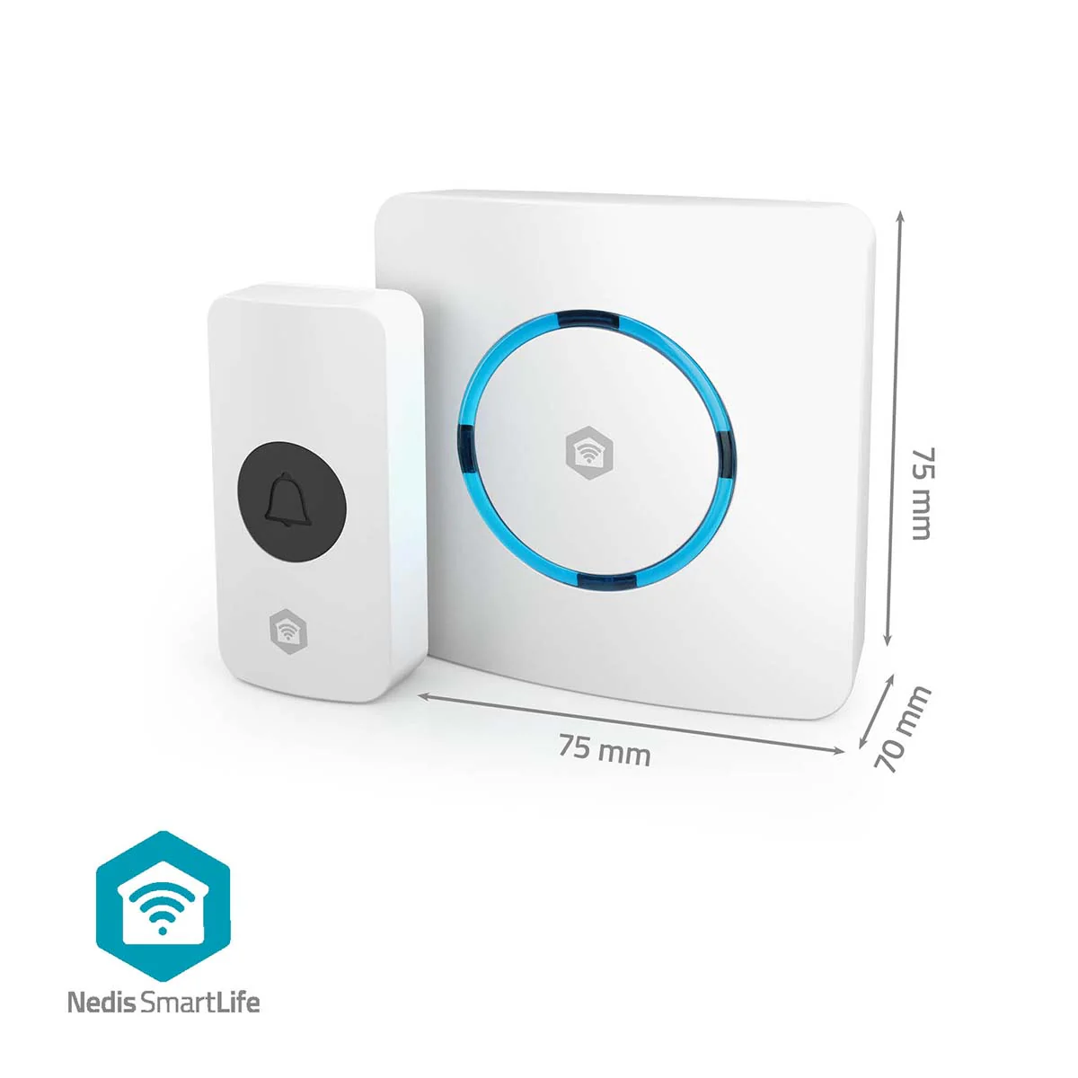 Nedis WIFIDB11CWT - Slimme draadloze deurbel met plug-in bel en sirenefunctie - Regelbaar volume - Wit - Image 10
