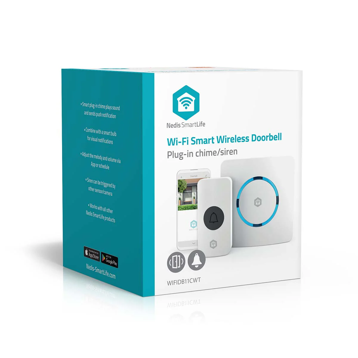Nedis WIFIDB11CWT - Slimme draadloze deurbel met plug-in bel en sirenefunctie - Regelbaar volume - Wit - Image 14