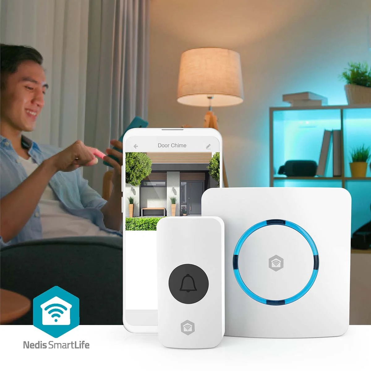 Nedis WIFIDB11CWT - Slimme draadloze deurbel met plug-in bel en sirenefunctie - Regelbaar volume - Wit - Image 8