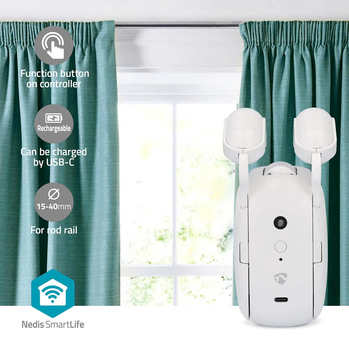 SmartLife Gordijnrobot Roede - Gordijnen - Batterij Gevoed / USB Gevoed - Image 12