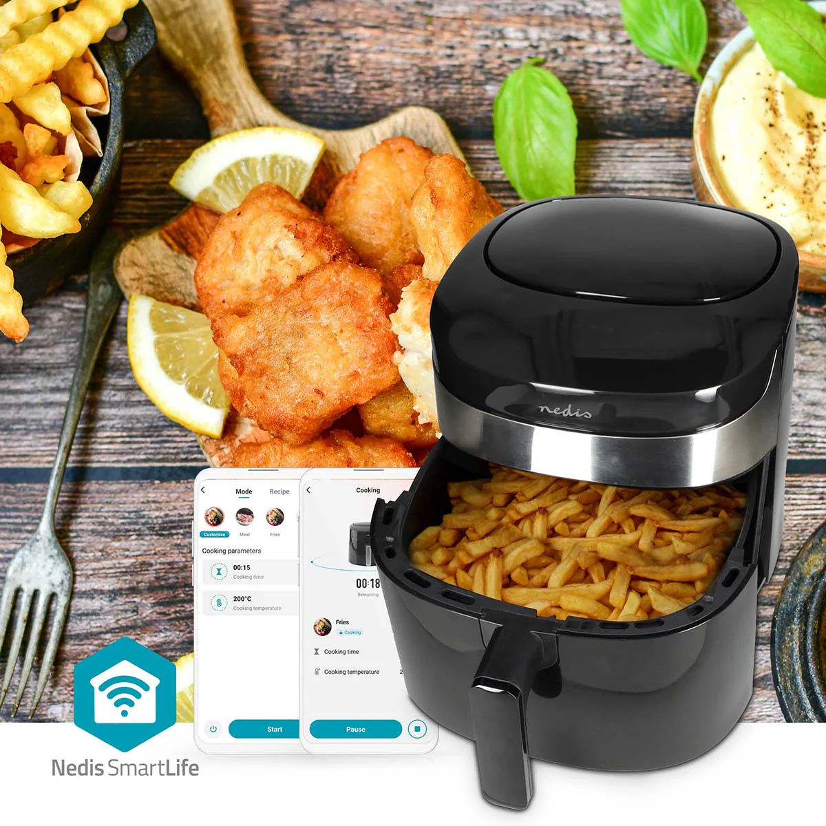 SmartLife Heteluchtfriteuse Wi-Fi - 7,2l - Tijdschakelaar: 1u - Image 12