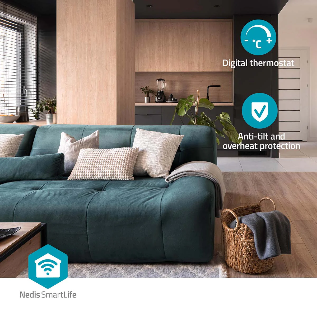 SmartLife keramische PTC-ventilatorkachel 1500W - 2 Warmte Standen - Zwenkfunctie - Image 8