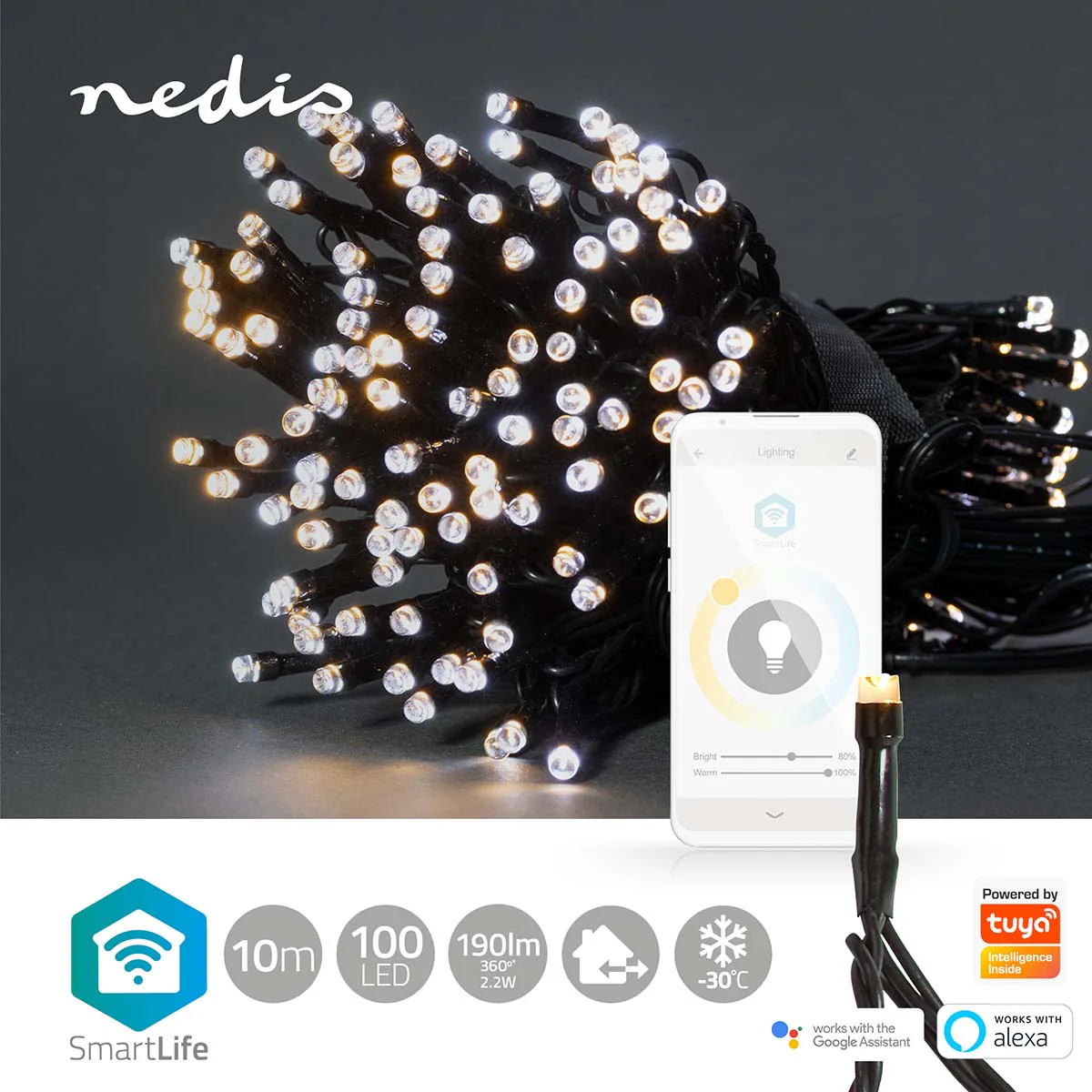 SmartLife-kerstverlichting Koord - Wi-Fi - Warm tot Koel Wit - Image 8