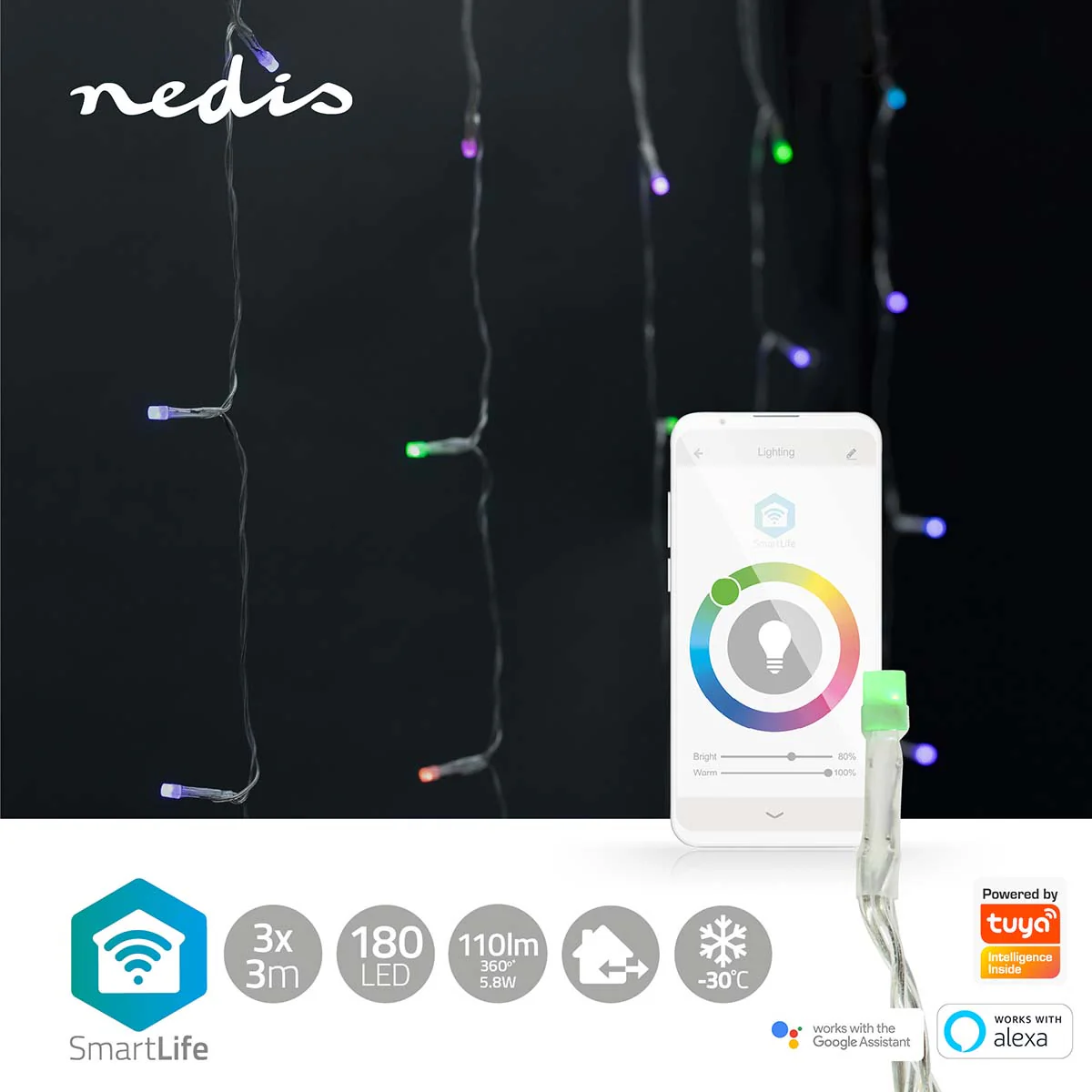 SmartLife-kerstverlichting Gordijn - Wi-Fi - RGB - Image 8
