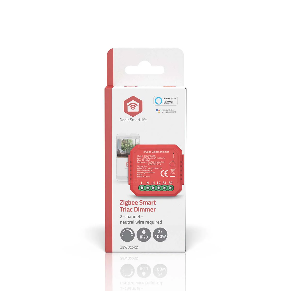 SmartLife inbouwmodule Dubbele Triac Dimmer - 2 x 100W - Kroonsteen - Image 6