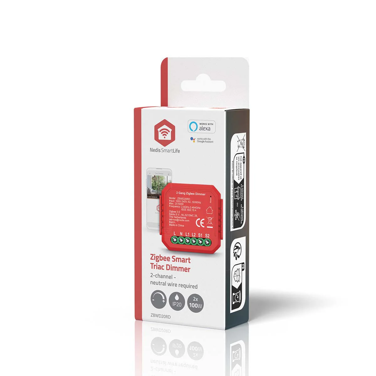 SmartLife inbouwmodule Dubbele Triac Dimmer - 2 x 100W - Kroonsteen - Image 7