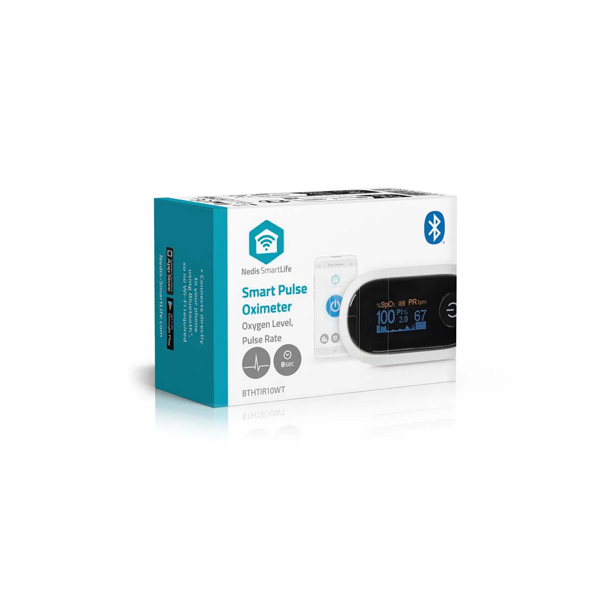 SmartLife Pulse Oximeter Bluetooth® - LED - Anti-bewegingsinterferentie / Auditief alarm / Hoge precisie sensor / Perfusie-index / Polsslag / Zuurstofverzadiging (SpO2) - Image 14