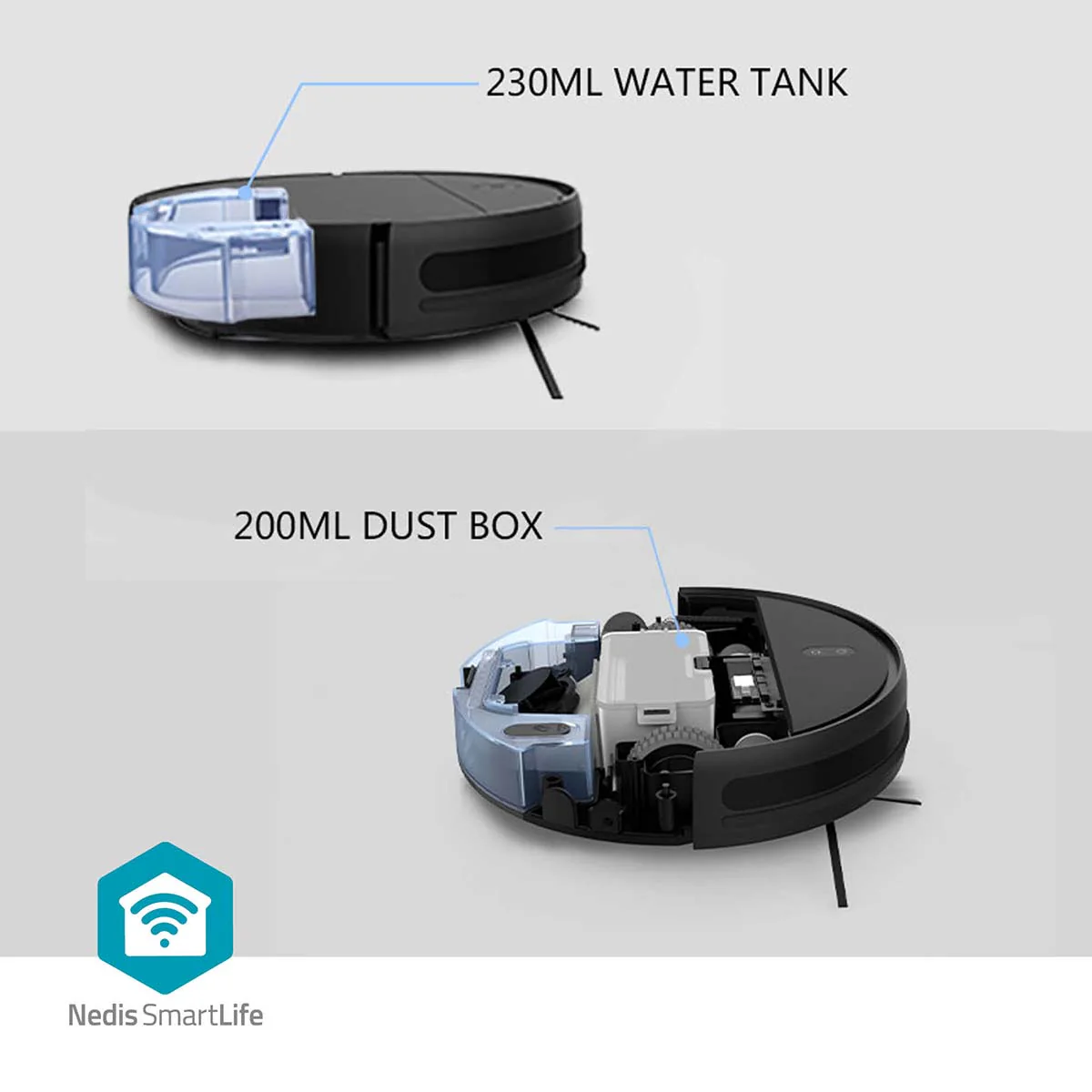SmartLife Robotstofzuiger Navigatiemethode: Willekeurig - Wi-Fi - Capaciteit opvangreservoir: 0.2l - Image 12