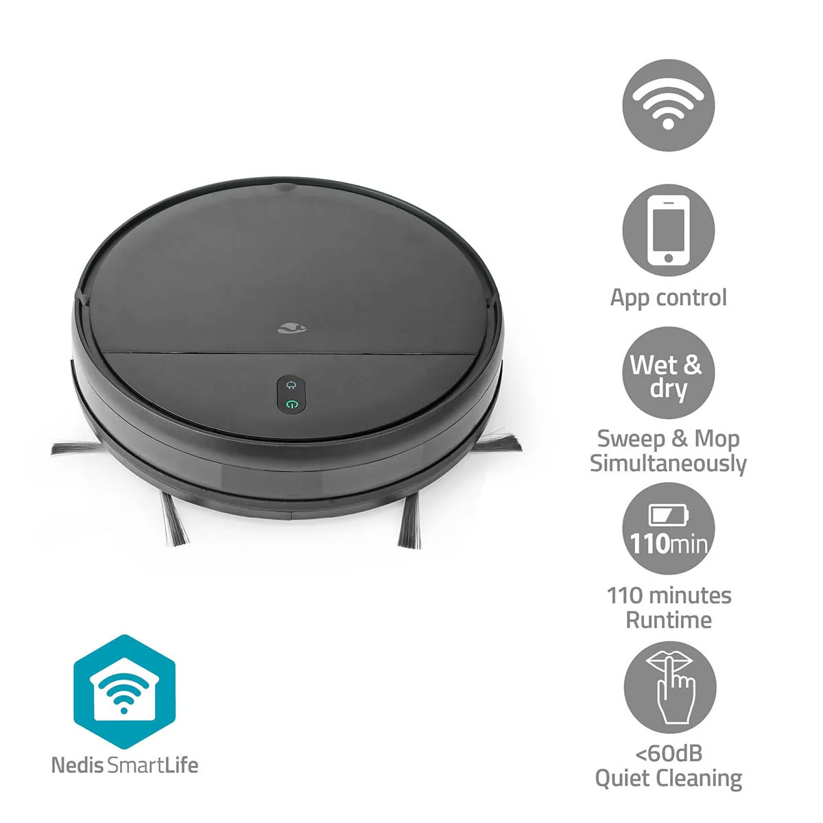SmartLife Robotstofzuiger Navigatiemethode: Willekeurig - Wi-Fi - Capaciteit opvangreservoir: 0.2l - Image 9