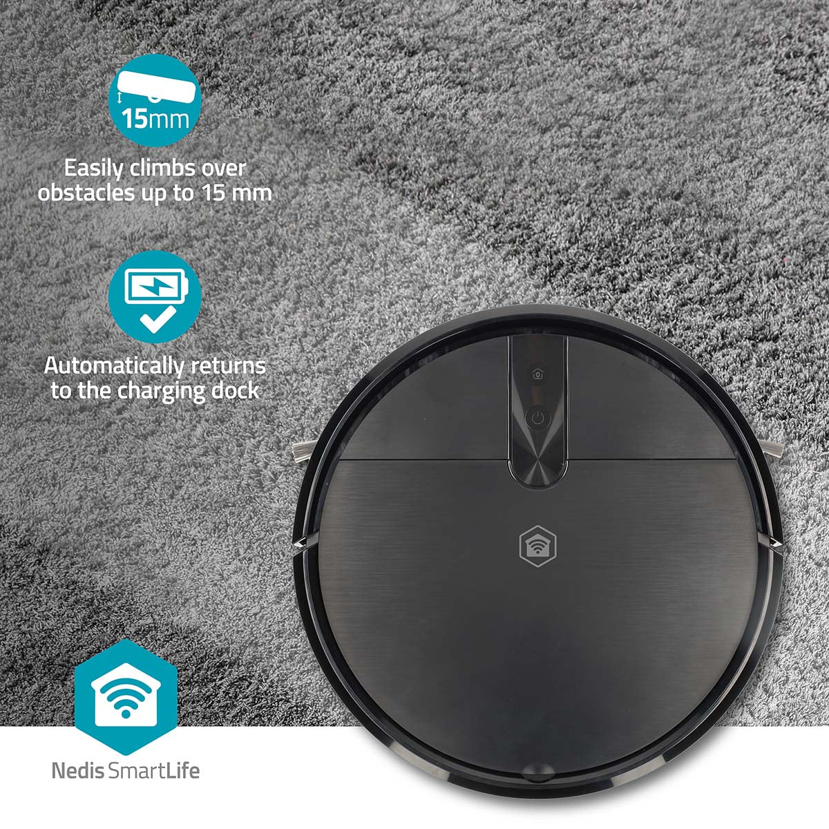 SmartLife Robotstofzuiger Navigatiemethode: Willekeurig - Wi-Fi - Capaciteit opvangreservoir: 0.6l - Image 12