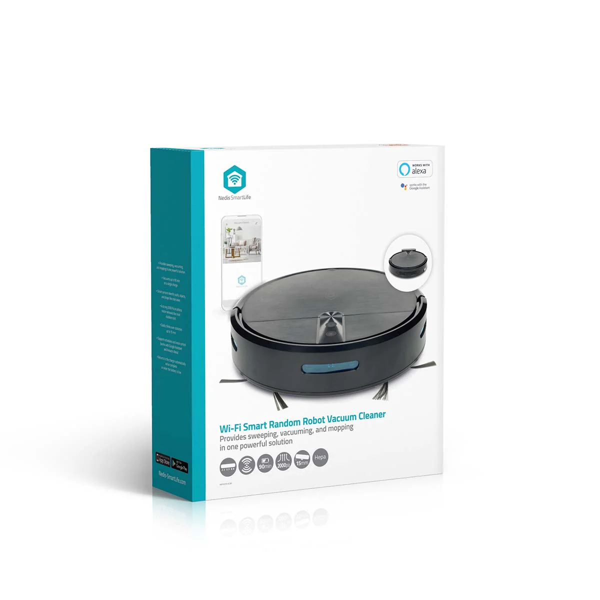 SmartLife Robotstofzuiger Navigatiemethode: Willekeurig - Wi-Fi - Capaciteit opvangreservoir: 0.6l - Image 18