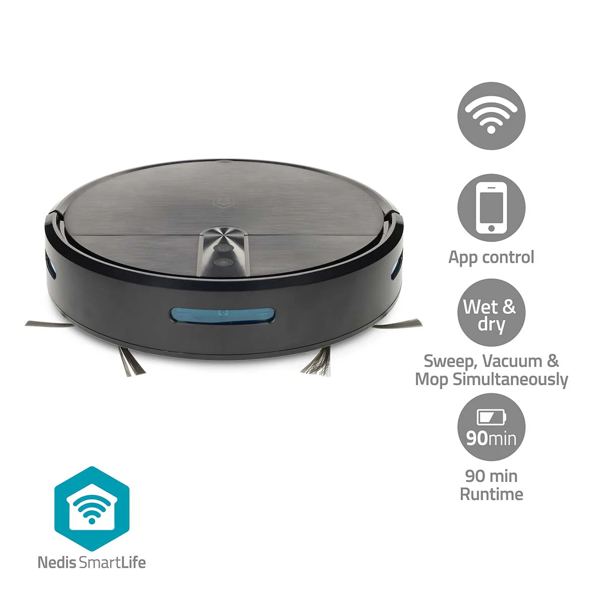 SmartLife Robotstofzuiger Navigatiemethode: Willekeurig - Wi-Fi - Capaciteit opvangreservoir: 0.6l - Image 9