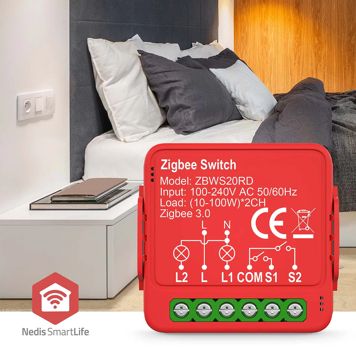 SmartLife inbouwmodule Dubbele schakelaar - 2 x 100W - Kroonsteen - Image 5